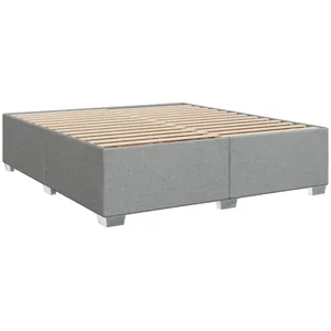 vidaXL Cadre de lit Gris clair 200x200 cm Tissu pas cher