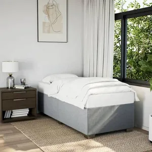 vidaXL Cadre de lit Gris clair 90x200 cm Tissu pas cher