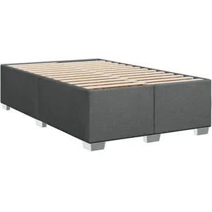 vidaXL Cadre de lit gris foncé 120x190 cm tissu pas cher