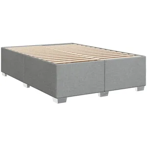 vidaXL Vidaxl Cadre De Lit Sans Matelas Gris Clair 140x190 Cm Tissu pas cher