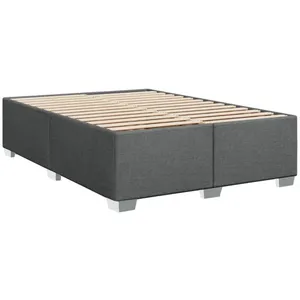vidaXL Vidaxl Cadre De Lit Sans Matelas Gris Foncé 140x190 Cm Tissu pas cher