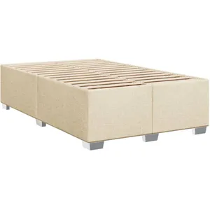 vidaXL Vidaxl Cadre De Lit Sans Matelas Crème 120x200 Cm Tissu pas cher