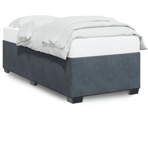 vidaXL Vidaxl Cadre De Lit Sans Matelas Gris Foncé 90x200 Cm Velours pas cher