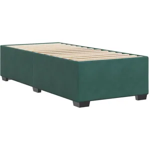 vidaXL Vidaxl Cadre De Lit Sans Matelas Vert Foncé 90x190 Cm Velours pas cher