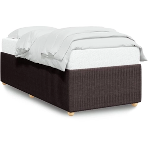 vidaXL Vidaxl Cadre De Lit Sans Matelas Marron Foncé 90x200 Cm Tissu pas cher