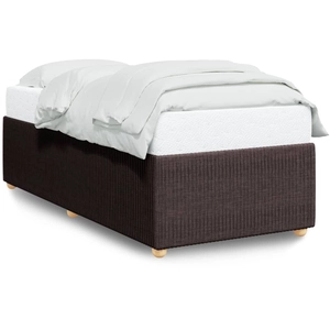 vidaXL Vidaxl Cadre De Lit Sans Matelas Marron Foncé 80x200 Cm Tissu pas cher