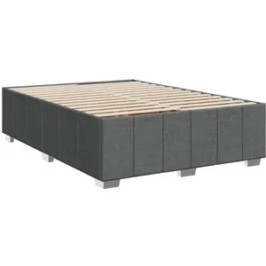 Cadre de lit sans matelas gris foncé 140x190 cm tissu Vidaxl Gris foncé pas cher