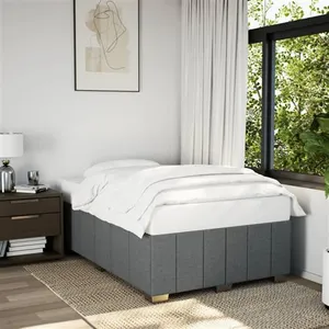 vidaXL Vidaxl Cadre De Lit Sans Matelas Gris Foncé 120x200 Cm Tissu pas cher