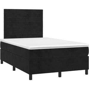 vidaXL Sommier à lattes de lit avec matelas noir 120x190 cm velours pas cher