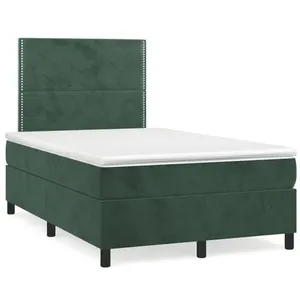 vidaXL Sommier à lattes de lit avec matelas vert foncé 120x190 cm pas cher