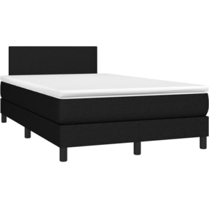 vidaXL Sommier à lattes de lit avec matelas noir 120x190 cm tissu pas cher
