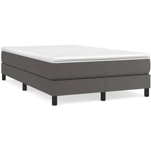 vidaXL Sommier à lattes de lit avec matelas gris 120x190 cm similicuir pas cher