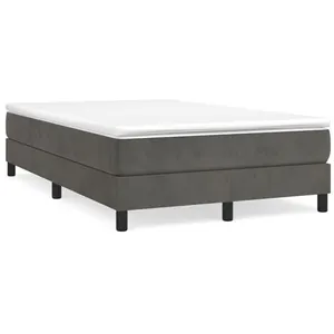 vidaXL Sommier à lattes de lit et matelas gris foncé 120x190cm velours pas cher
