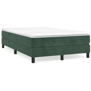vidaXL Sommier à lattes de lit avec matelas vert foncé 120x190 cm pas cher