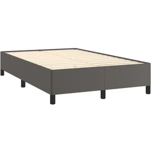 vidaXL Vidaxl Cadre De Lit Sans Matelas Gris 120x190 Cm Similicuir pas cher