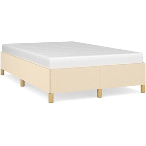 vidaXL Cadre de lit crème 120x190 cm tissu pas cher