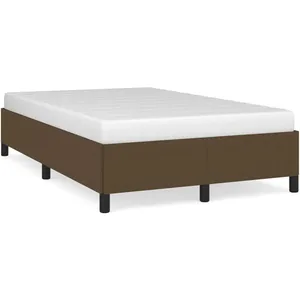 vidaXL Cadre de lit marron foncé 120x190 cm tissu pas cher