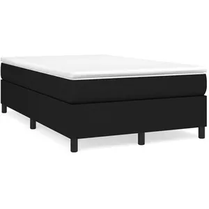 vidaXL Sommier à lattes de lit avec matelas noir 120x190 cm tissu pas cher