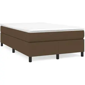 vidaXL Sommier à lattes de lit et matelas marron foncé 120x190cm tissu pas cher