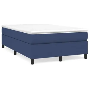 vidaXL Sommier à lattes de lit avec matelas bleu 120x190 cm tissu pas cher