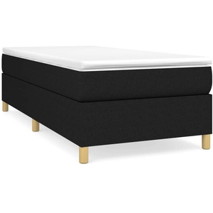 vidaXL Sommier à lattes de lit avec matelas noir 120x190 cm tissu pas cher