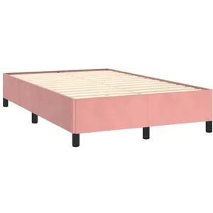 vidaXL Cadre de lit sans matelas rose 120x190 cm velours 3269656 pas cher