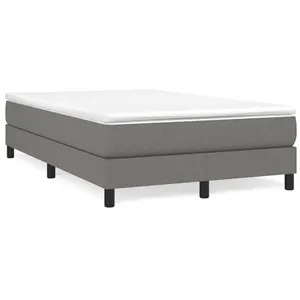 vidaXL Sommier à lattes de lit avec matelas gris foncé 120x190cm tissu pas cher