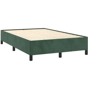 vidaXL Vidaxl Cadre De Lit Sans Matelas Vert Foncé 120x190 Cm Velours pas cher