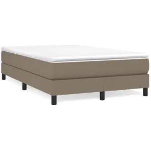 vidaXL Sommier à lattes de lit avec matelas taupe 120x190 cm tissu pas cher
