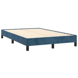 vidaXL Cadre de lit bleu foncé 120x190 cm velours pas cher