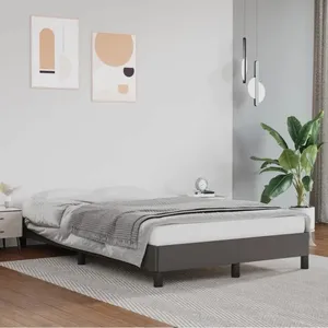 vidaXL Cadre de lit sans matelas gris 120x190 cm similicuir 3269623 pas cher