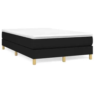 vidaXL Sommier à lattes de lit avec matelas noir 120x190 cm tissu pas cher