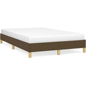 vidaXL Cadre de lit marron foncé 120x190 cm tissu pas cher