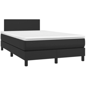 vidaXL Sommier à lattes de lit avec matelas noir 120x190 cm similicuir pas cher