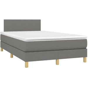 vidaXL Sommier à lattes de lit avec matelas gris foncé 120x190cm tissu pas cher