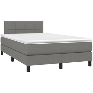 vidaXL Sommier à lattes de lit avec matelas gris foncé 120x190cm tissu pas cher