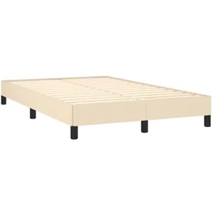 vidaXL Vidaxl Cadre De Lit Sans Matelas Crème 120x190 Cm Tissu pas cher