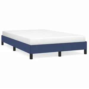vidaXL Vidaxl Cadre De Lit Sans Matelas Bleu 120x190 Cm Tissu pas cher