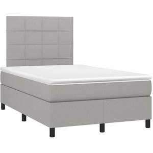 vidaXL Sommier à lattes de lit et matelas gris clair 120x190 cm tissu pas cher