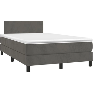 vidaXL Sommier à lattes de lit et matelas gris foncé 120x190cm velours pas cher