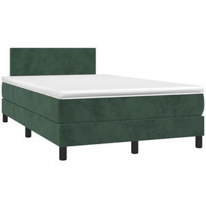 vidaXL Sommier à lattes de lit avec matelas vert foncé 120x190 cm pas cher