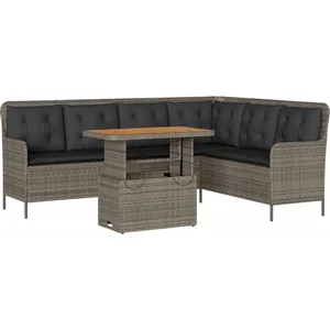 vidaXL Salon de jardin 2 pcs avec coussins Gris Résine tressée pas cher