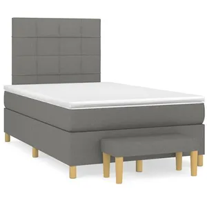vidaXL Sommier à lattes de lit avec matelas gris foncé 120x190cm tissu pas cher