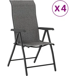 vidaXL Chaises pliables de jardin lot de 4 gris résine tressée pas cher