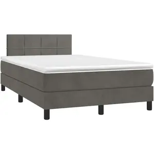 vidaXL Sommier à lattes de lit avec matelas LED gris foncé 120x190 cm pas cher