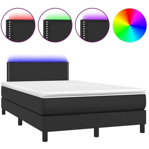 vidaXL Sommier à lattes de lit matelas LED noir 120x190 cm similicuir pas cher