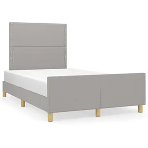 vidaXL Cadre de lit avec tête de lit gris clair 120x190 cm tissu pas cher