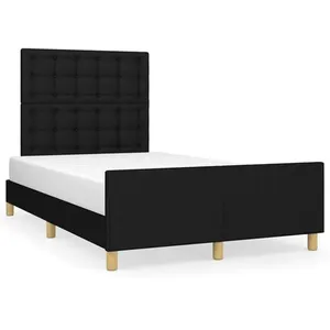 vidaXL Cadre de lit avec tête de lit noir 120x190 cm tissu pas cher