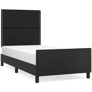 vidaXL Cadre de lit avec tête de lit noir 120x190 cm similicuir pas cher
