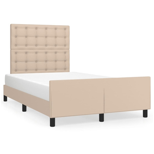 vidaXL Cadre de lit avec tête de lit cappuccino 120x190 cm similicuir pas cher